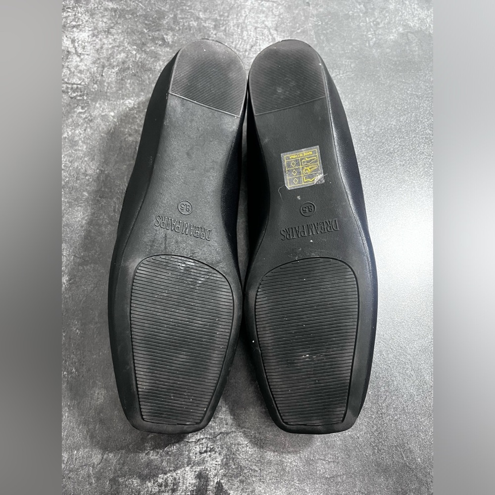 Dream Pairs Low Wedge Dressy Flats Square Toe Black Size 8.5 - Picture 8 of 13